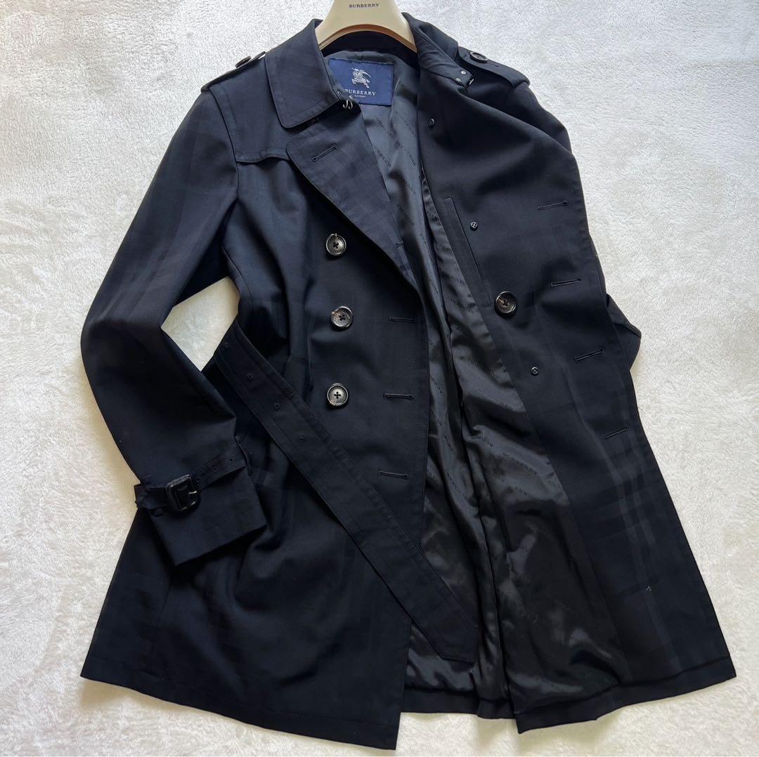 極美品　バーバリーロンドン　トレンチコート　シャドーチェック　大きいサイズLL