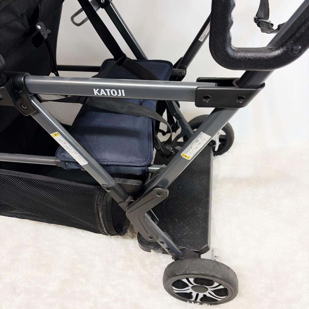 美品　カトージ　2人でゴー 縦型 スリム　2人乗りベビーカー　双子
