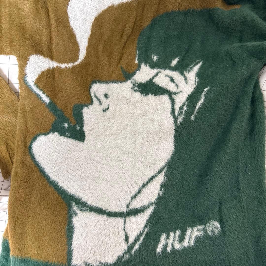 【美品】HUF バイカラー カーディガン