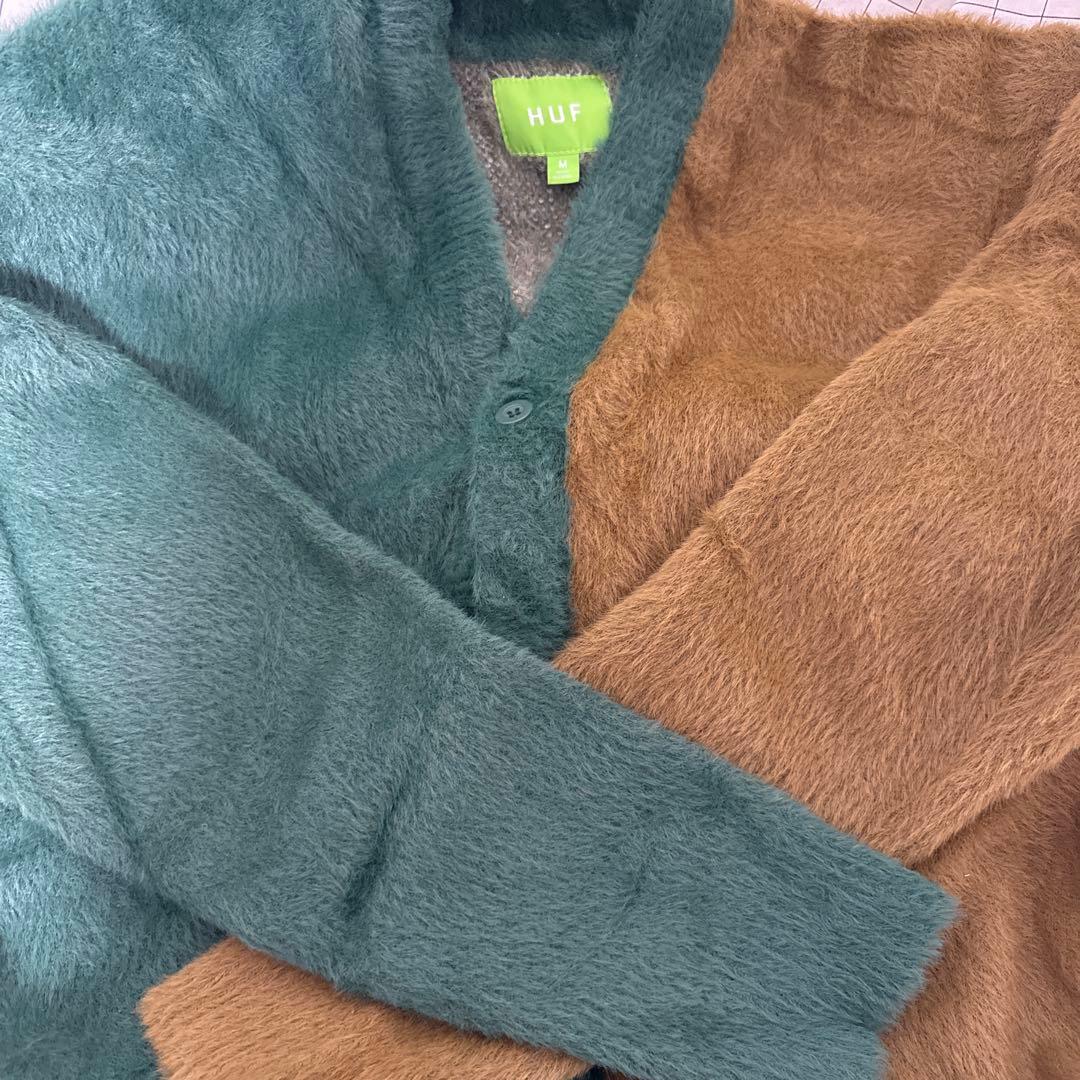 【美品】HUF バイカラー カーディガン