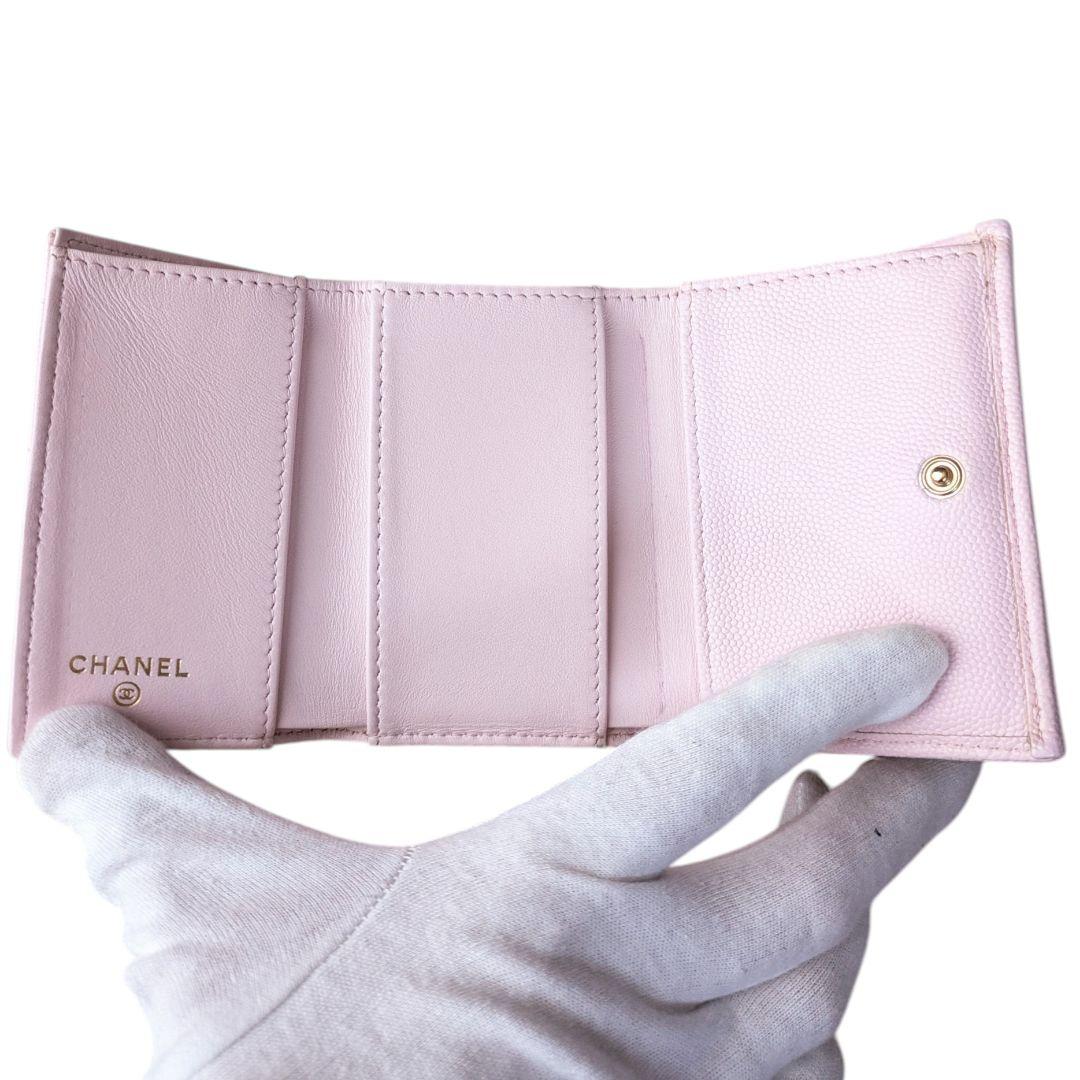 CHANEL♥キャビアスキン♥三つ折り財布
