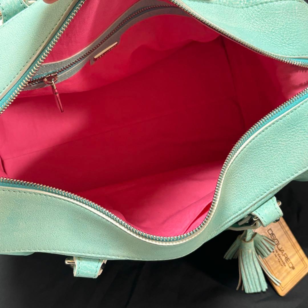 希少　DSQUARED2 ディースクエアード　レザーボストンバッグ　ダメージ加工