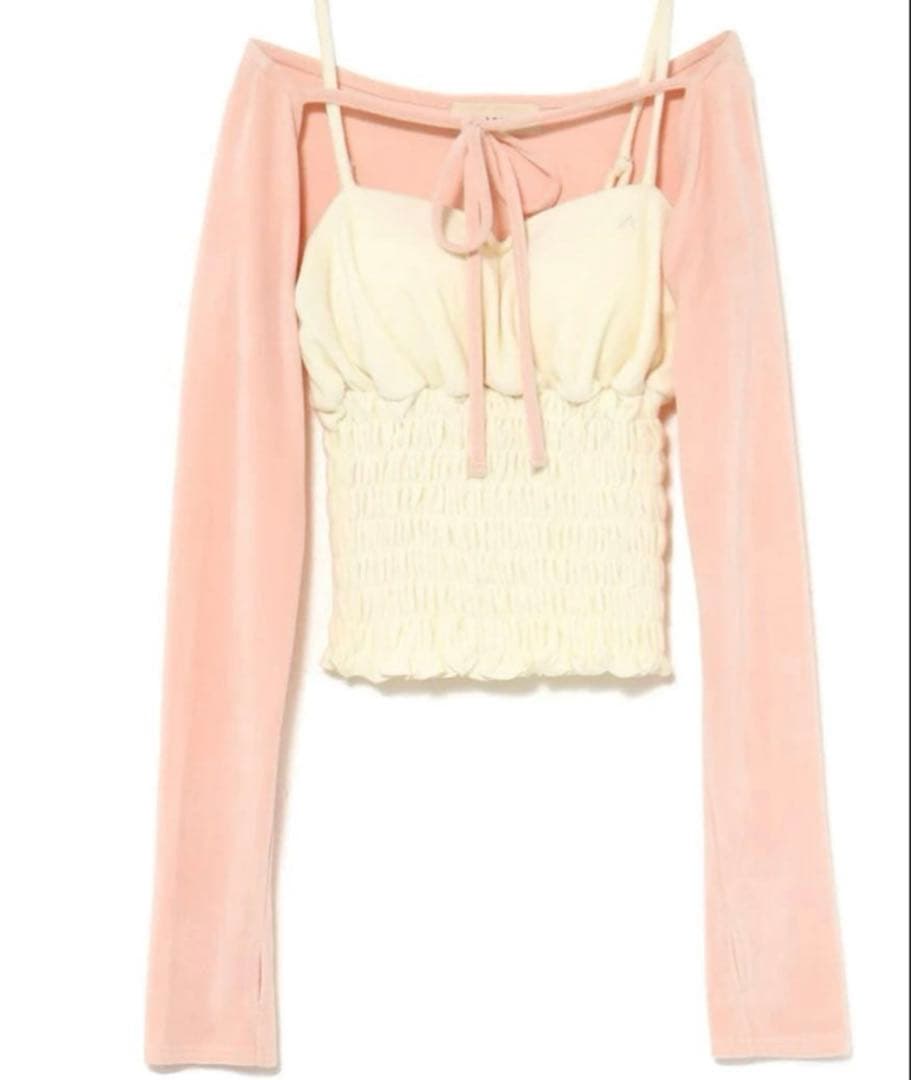 トップス Andmary Mei shirring tops pink