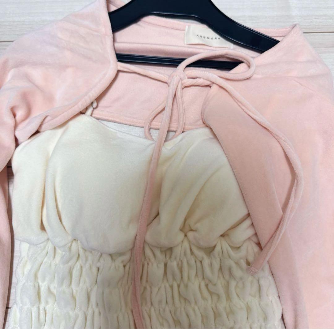 トップス Andmary Mei shirring tops pink