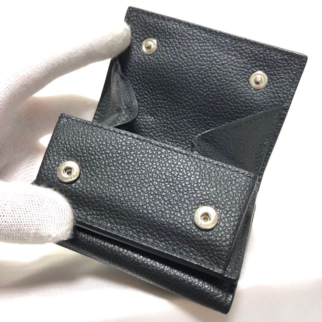 極美品　サンローランパリ　オリガミ　三つ折り財布　シボ革　レザー　黒　付属品◎