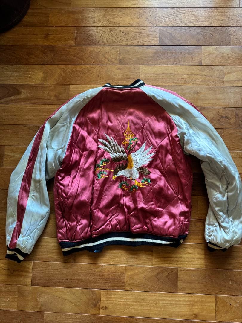 50’S ビンテージ スカジャン サテン BIGSIZE 虎 鷹