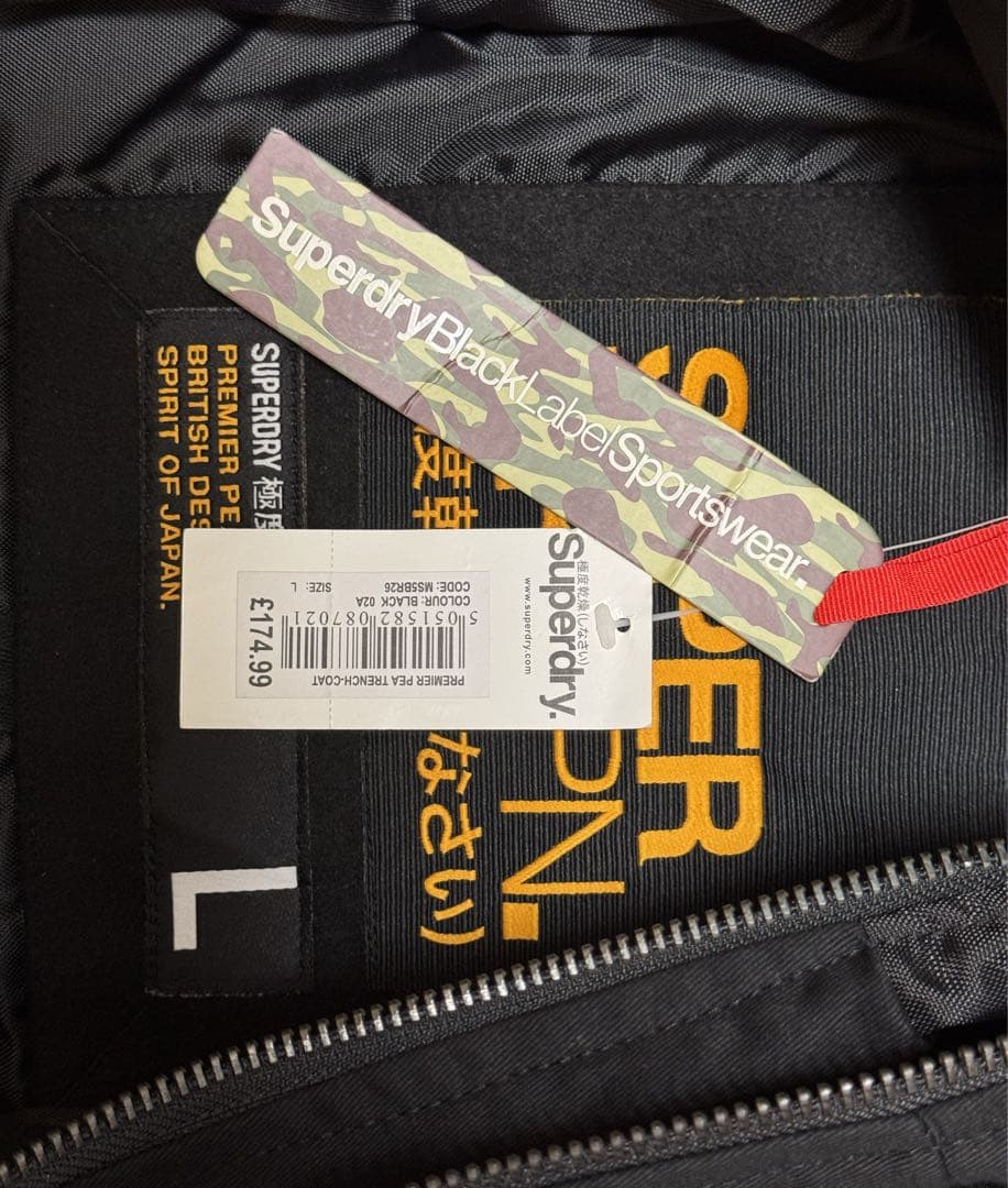 【タグ付新品】Superdry ブラックラベルプレミア ピートレンチコート