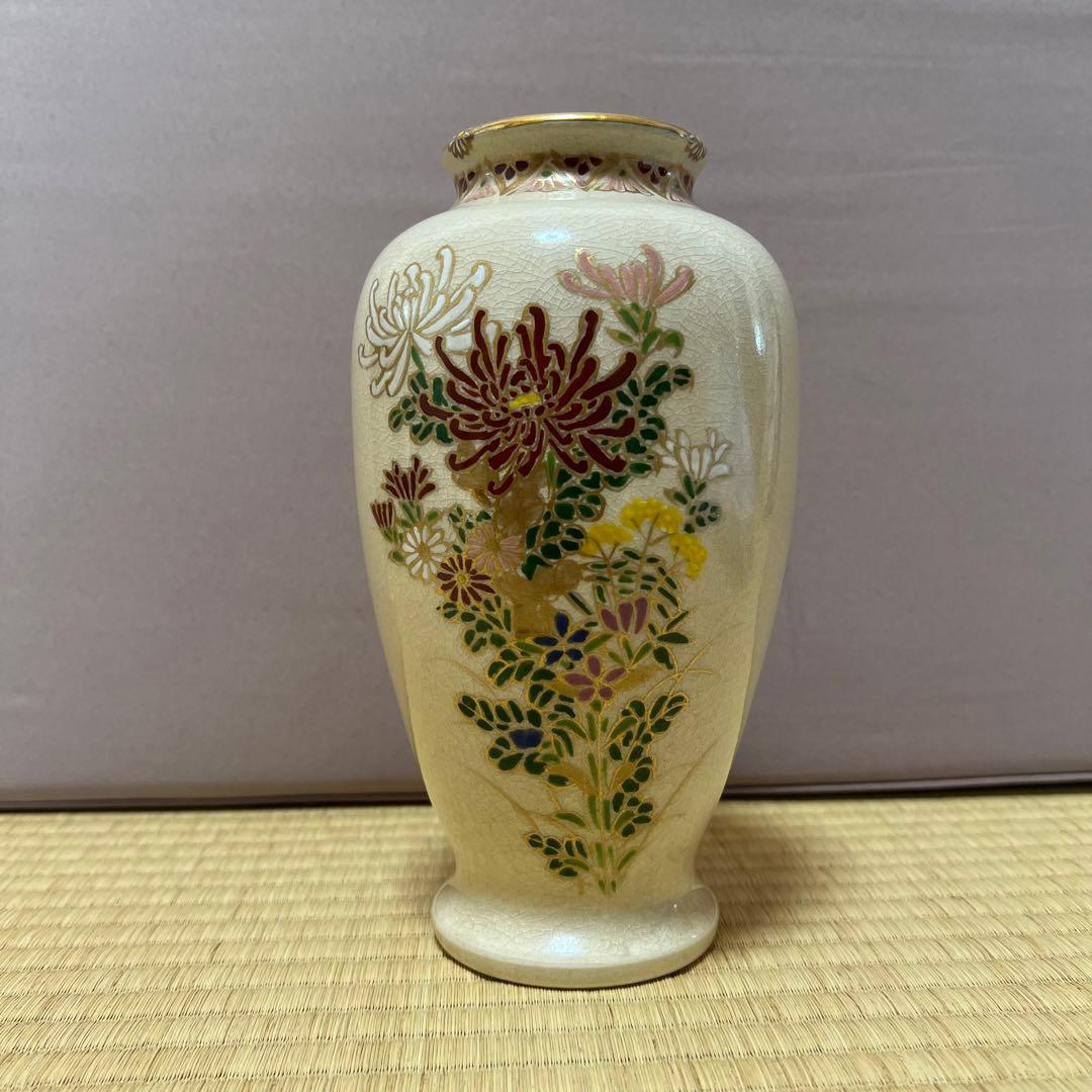 薩摩 古い 焼物 花瓶 花器