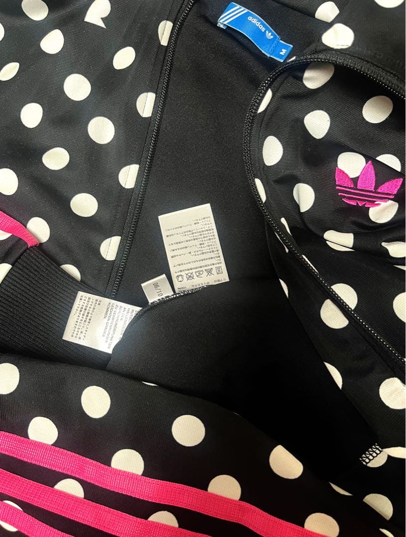 adidas 水玉バイカラージャージ 個性的 ゆったり y2kフェアリーグランジ