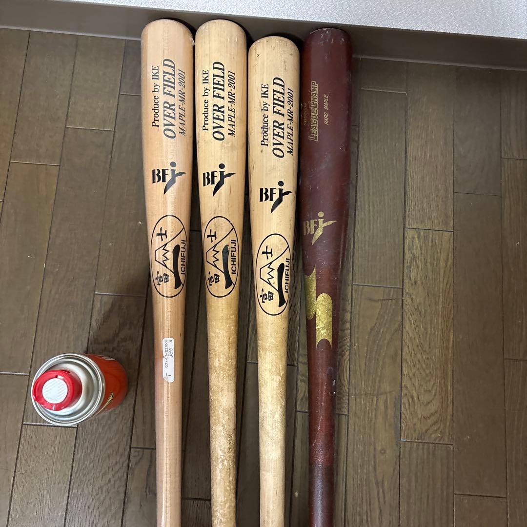 硬式野球バット 4本セット + スプレー
