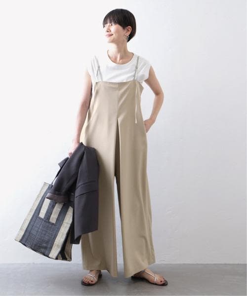 どんぐり インタックワイドサロペット + シアーカラータックオーバーシャツ