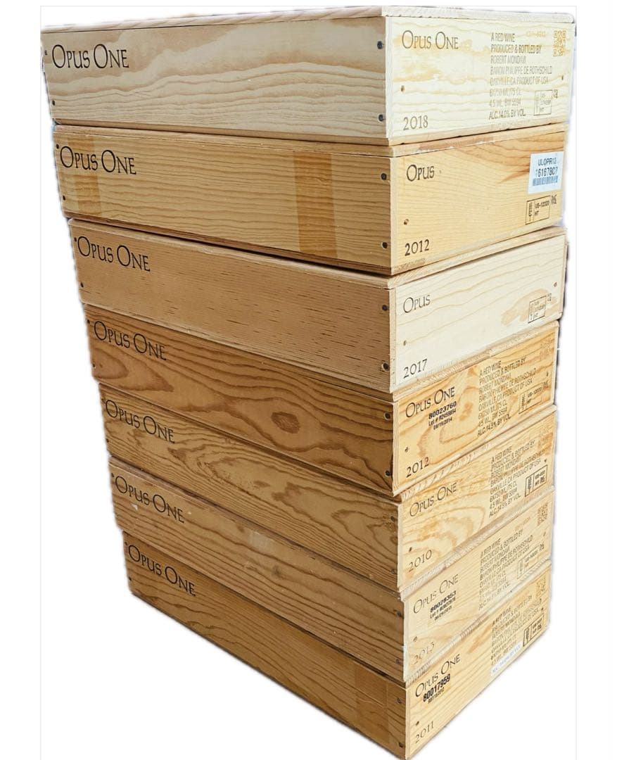 オーパスワン6本用ワイン木箱（空箱）【全7箱セット】