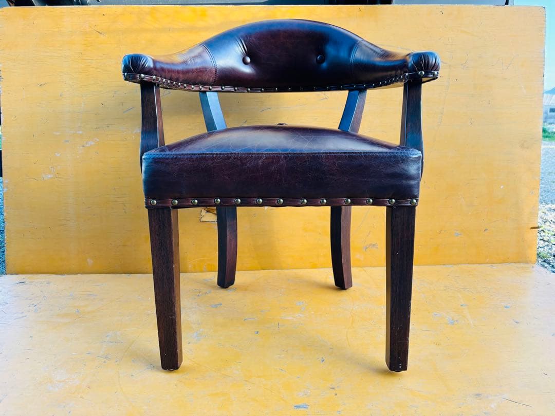 J52★HALO★ハロ ナポレオン ダイニングチェア 本革 英国アンティーク