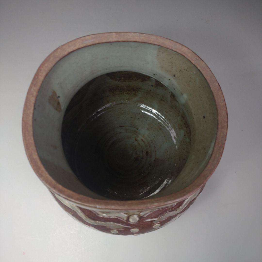 イ200 水指『◯山作　波文　水指　共箱』茶道具