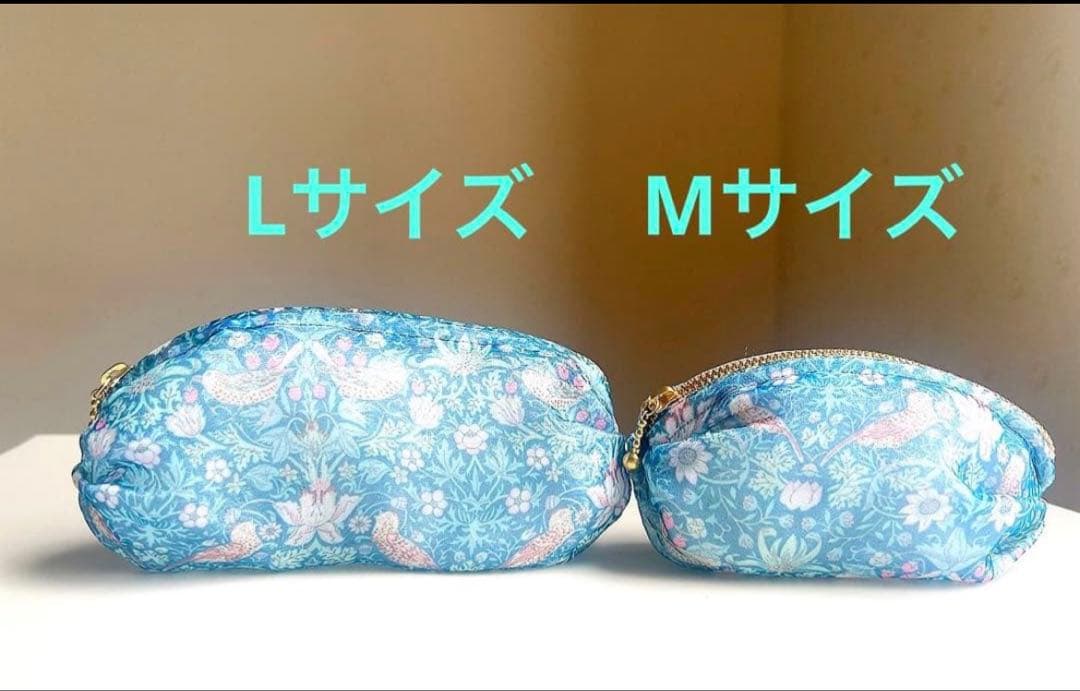LIBERTYリバティオーガンジー丸みポーチ ストロベリーシーフ ペンサイズ L