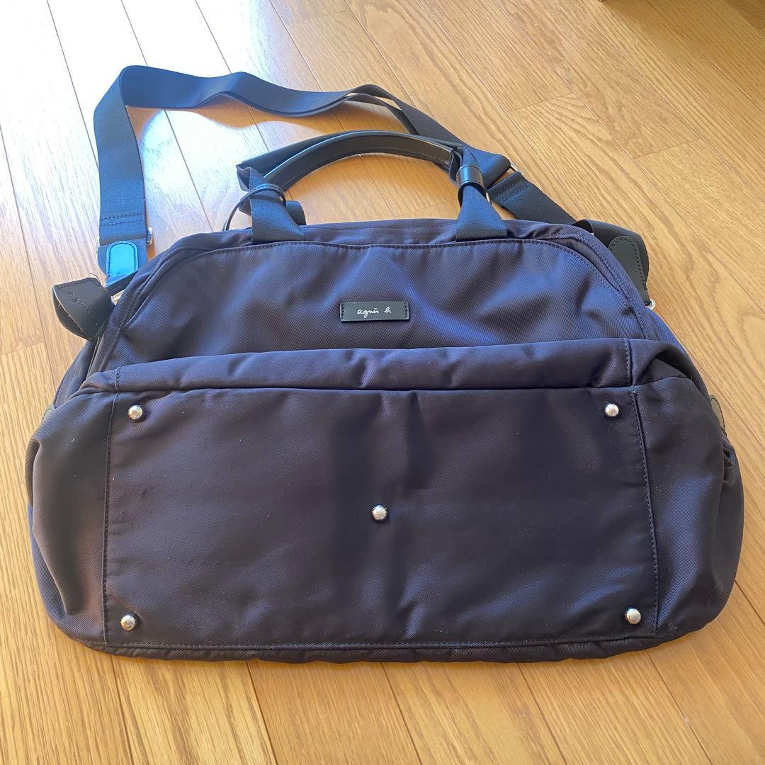 〈美品〉agnès b. ボストンバッグ 黒 旅行用バッグ アニエスベー