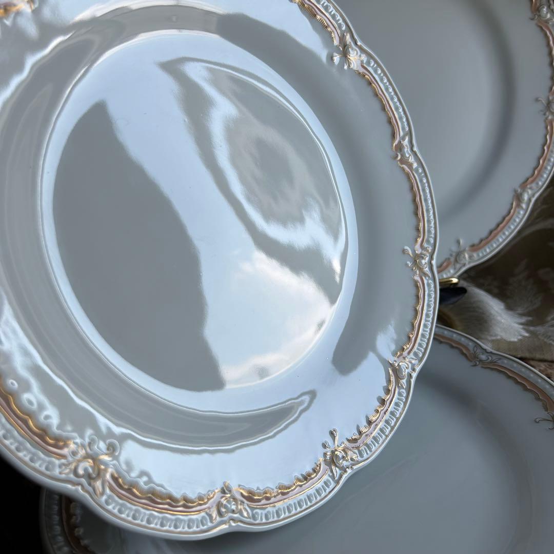 新品ドイツ製 HUTSCHENREUTHER ペールピーチ美しいディナー皿 5枚