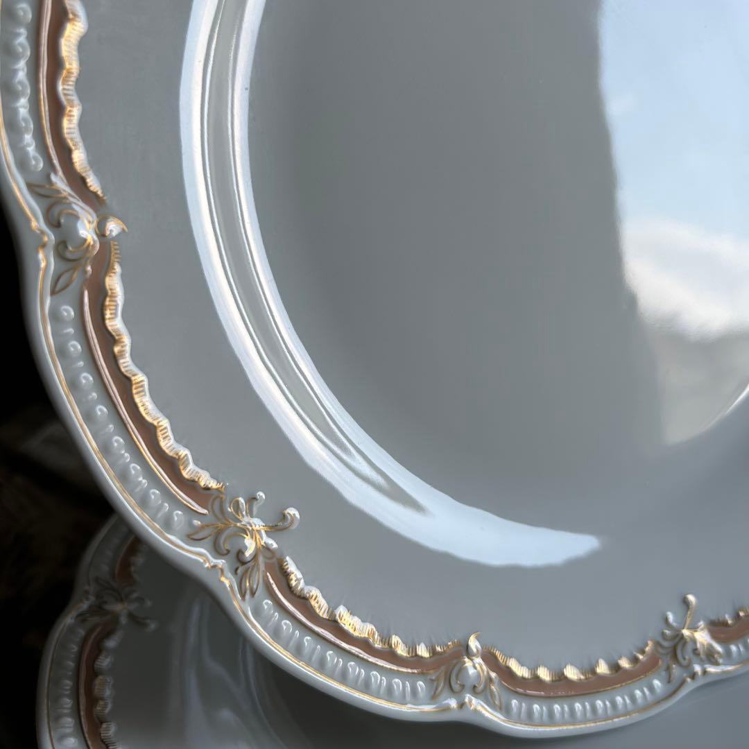 新品ドイツ製 HUTSCHENREUTHER ペールピーチ美しいディナー皿 5枚