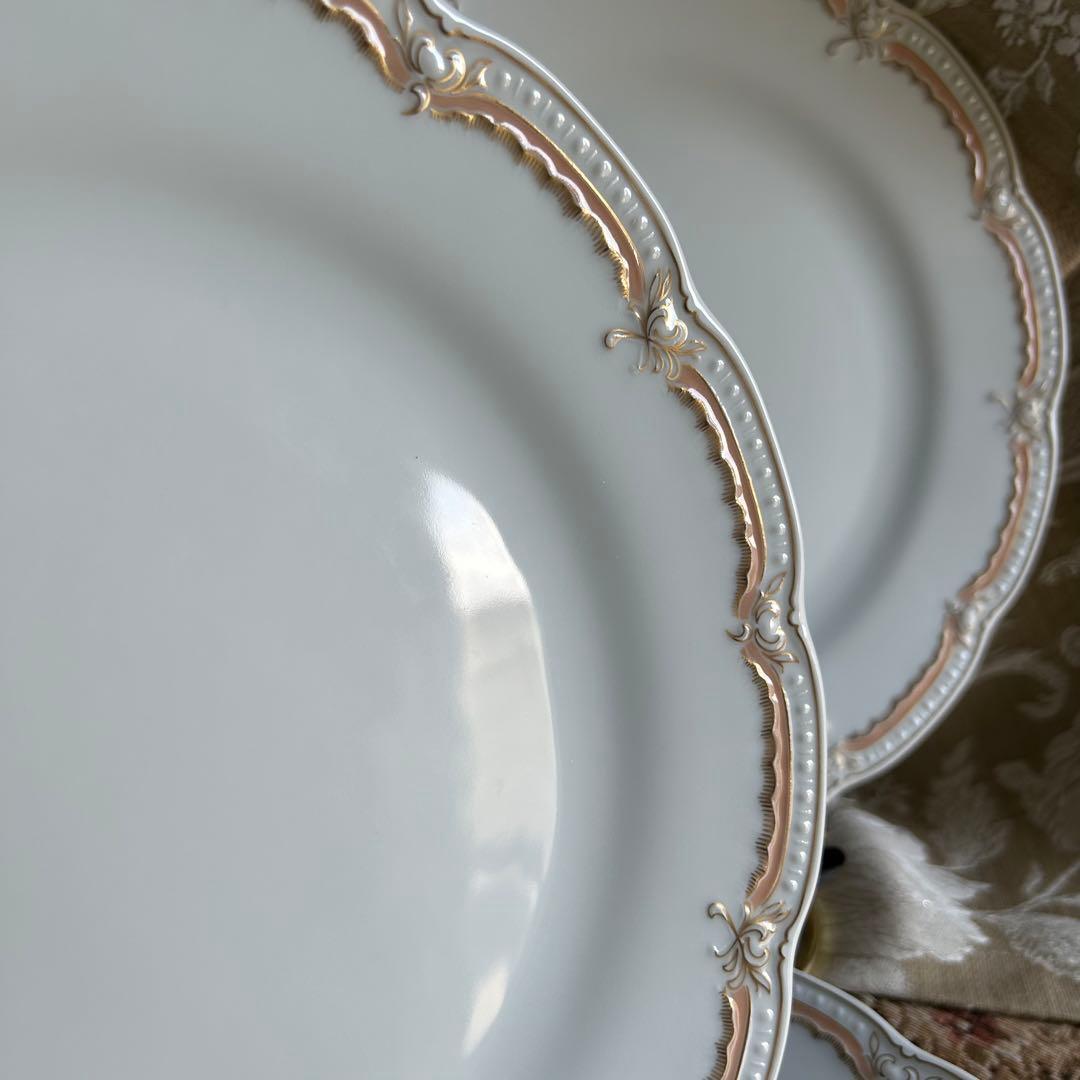 新品ドイツ製 HUTSCHENREUTHER ペールピーチ美しいディナー皿 5枚