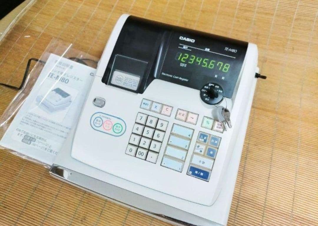 カシオレジスター　TE-M80　中古品　人気機種感熱紙　送料無料　753698