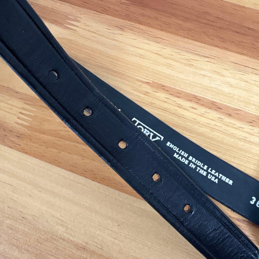 Tory レザー ブラック ベルト メタルバックル