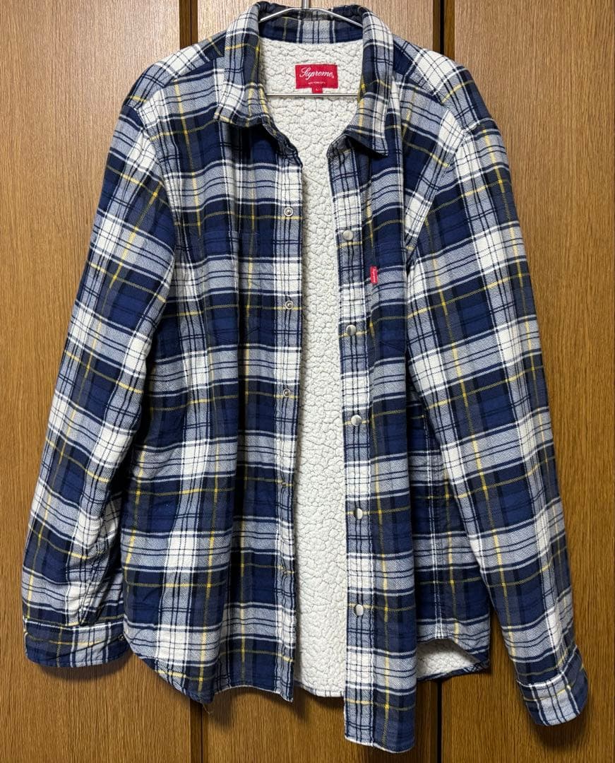 Supreme Flannel Sherpa Shirt チェック ネルシャツ