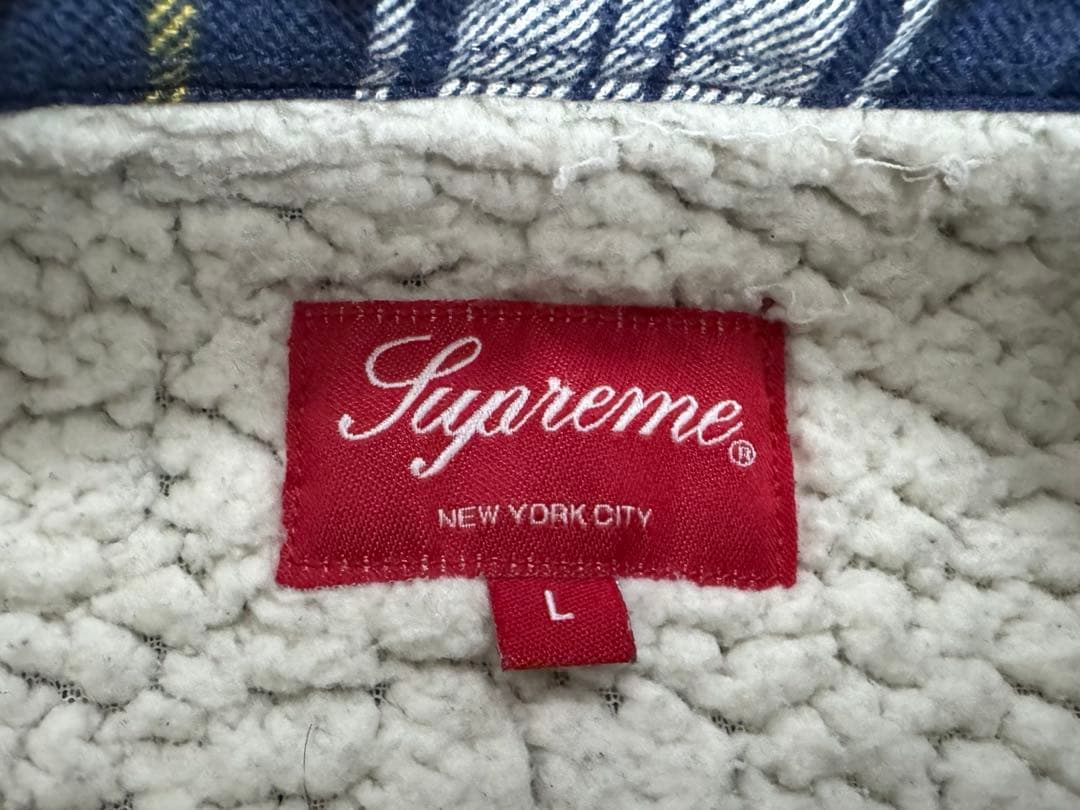 Supreme Flannel Sherpa Shirt チェック ネルシャツ