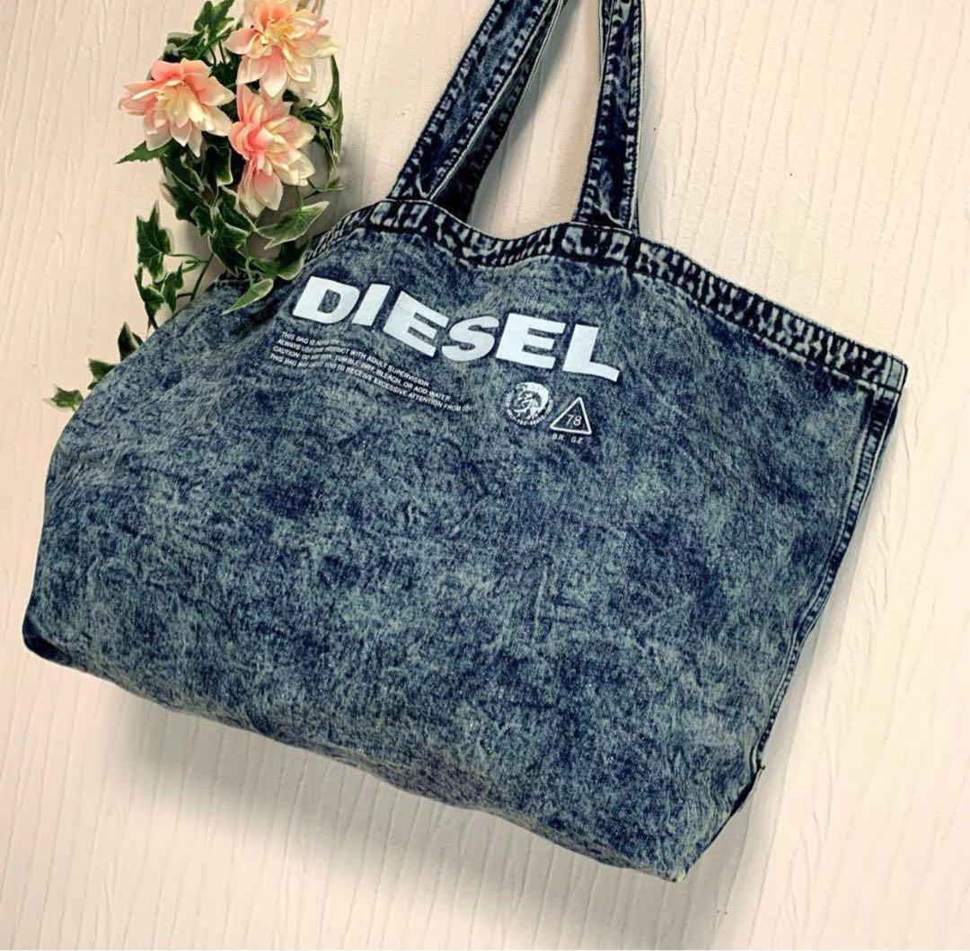 F7. DIESEL【大容量/ケミカルウォッシュ◆トートバッグ/ハンドバッグ】