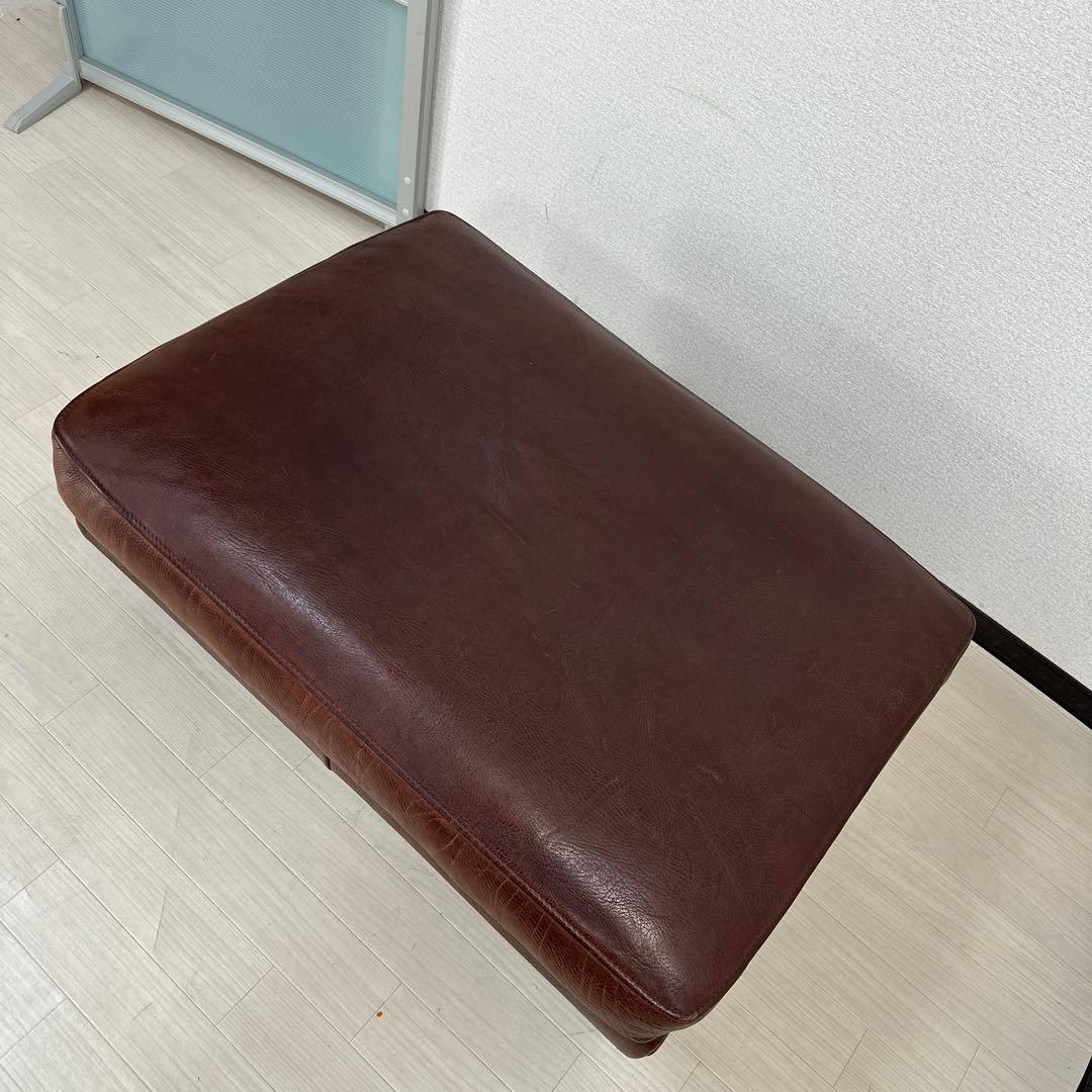 カリモク最高峰 ドマーニ 総革張り：本革 オットマン スツール 管理No.i4※