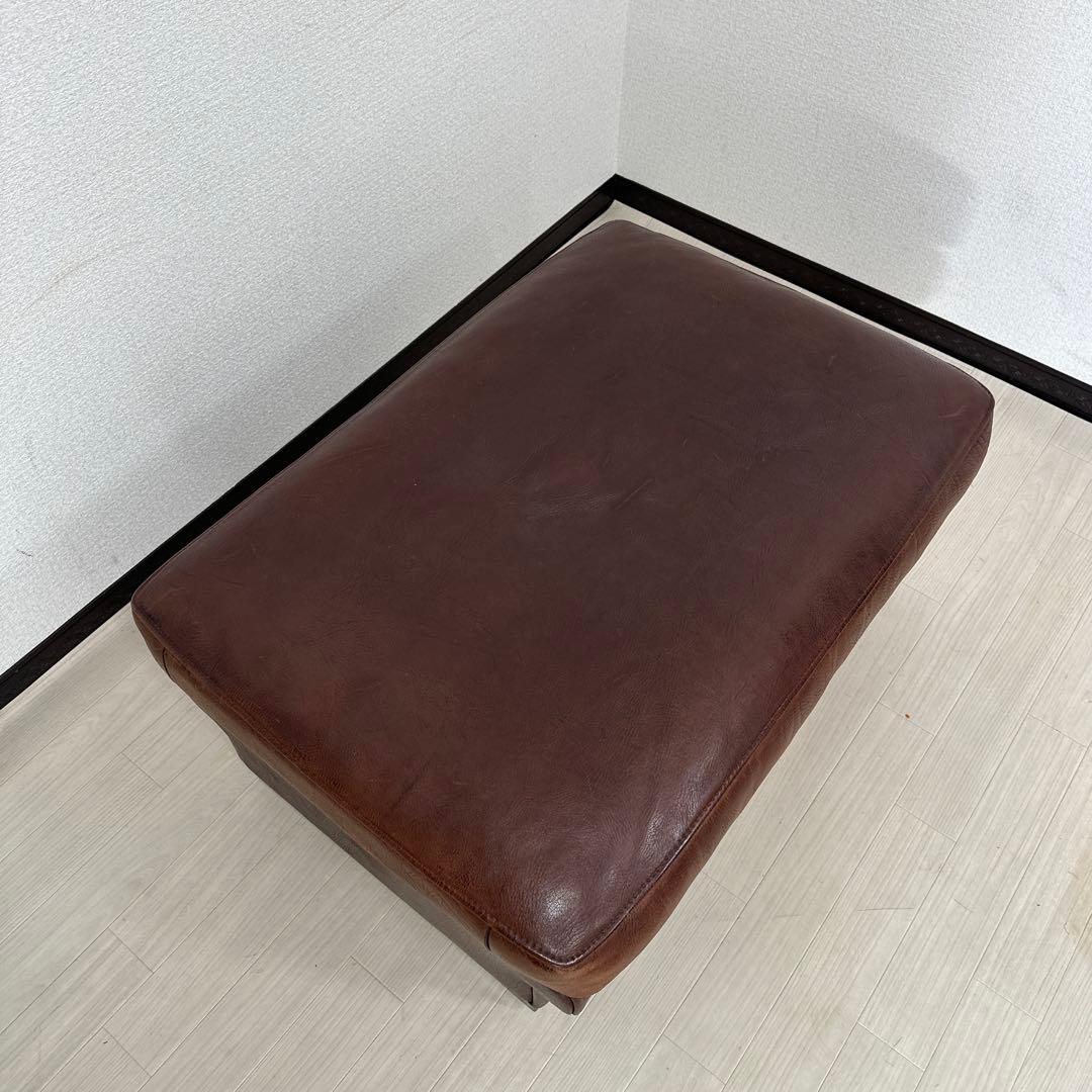 カリモク最高峰 ドマーニ 総革張り：本革 オットマン スツール 管理No.i4※