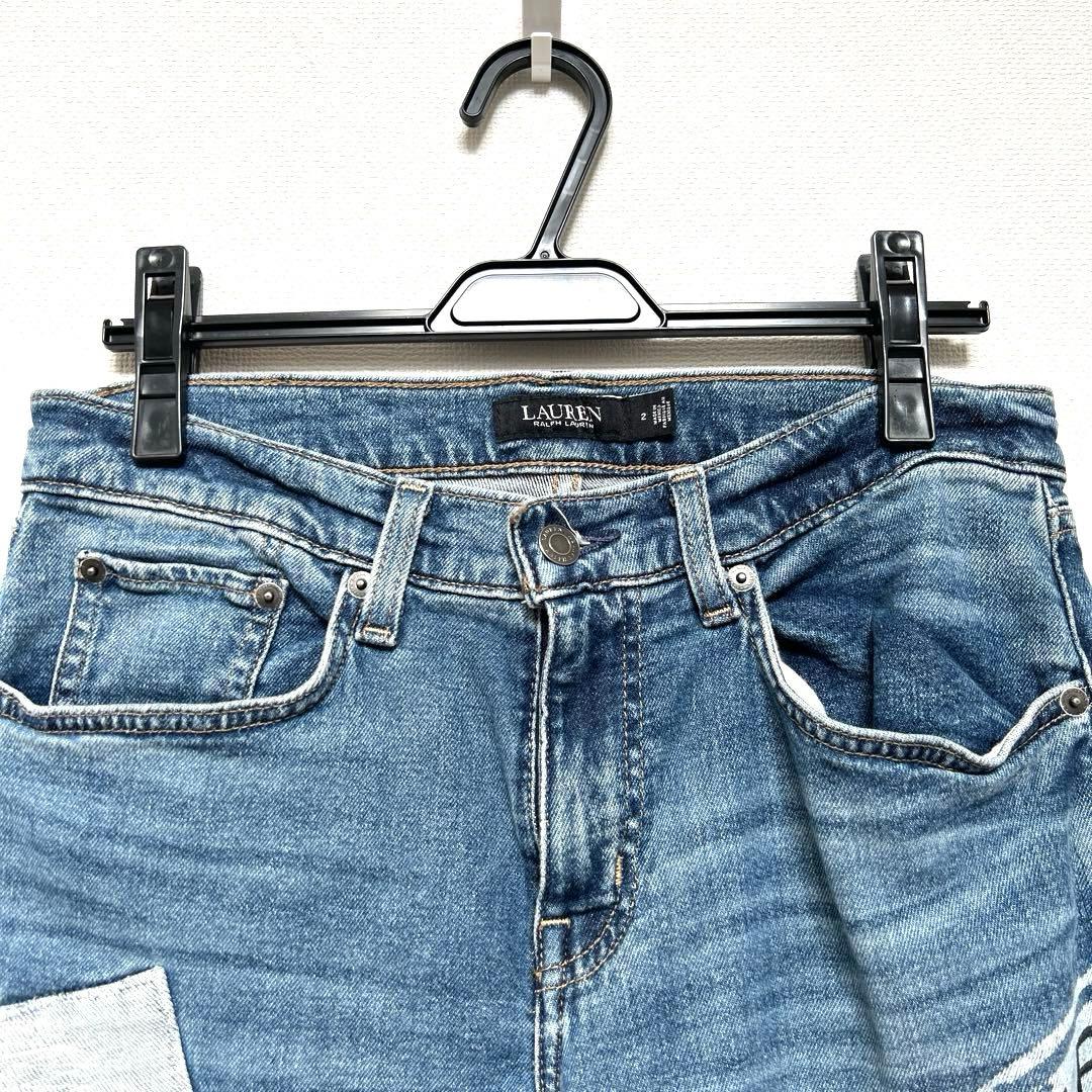 美品★ローレンラルフローレン　パッチワークデニム サイズ2