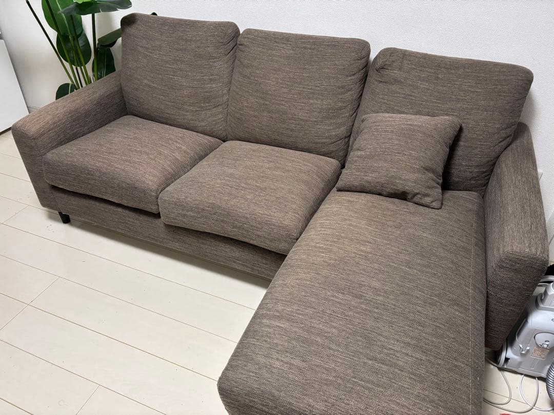 ブラウン　カウチソファ ニトリ