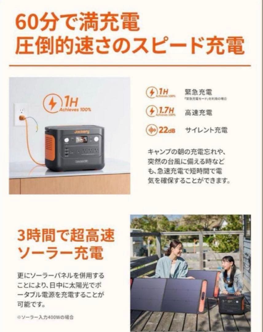 Jackery ジャクリ ポータブル電源 1000 New JE-1000D