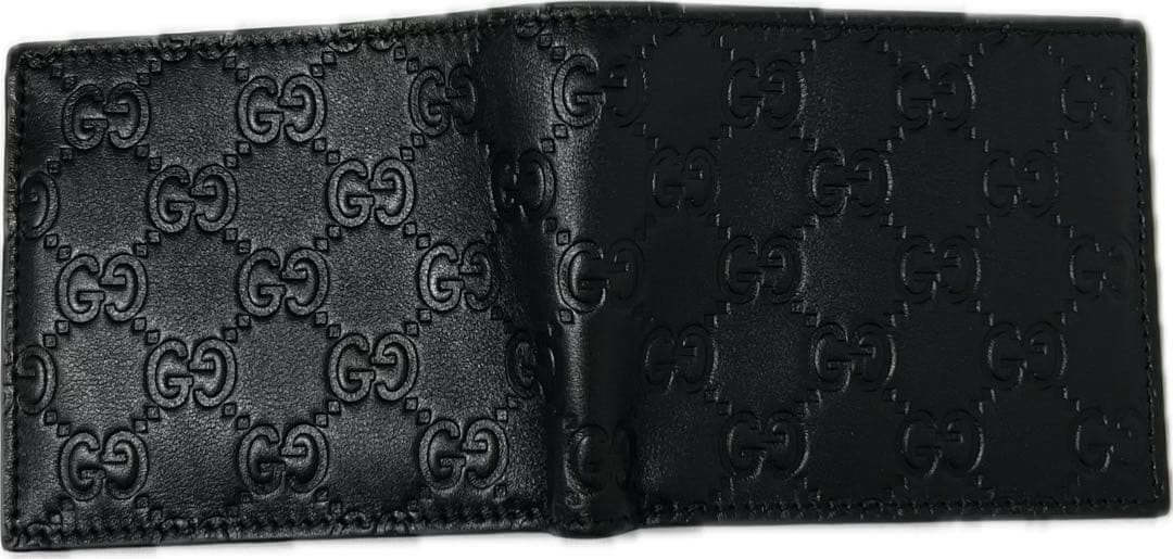 GUCCI グッチ 二つ折り財布 小銭入れ付 ブラック