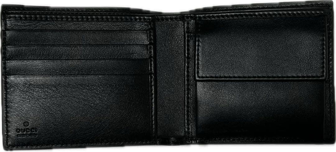 GUCCI グッチ 二つ折り財布 小銭入れ付 ブラック
