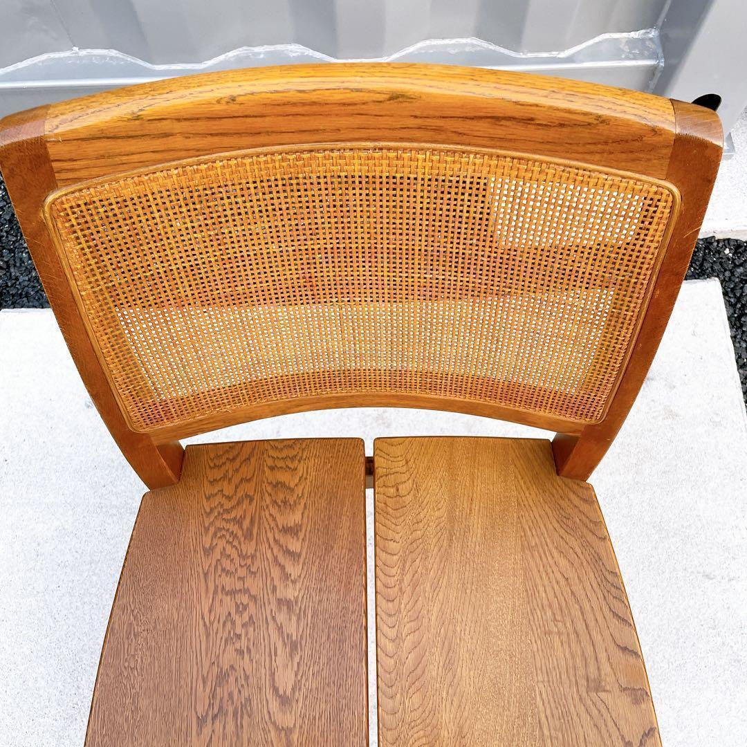 【希少】浜本工芸（HAMAMOTO）　籐張り　ダイニングチェア