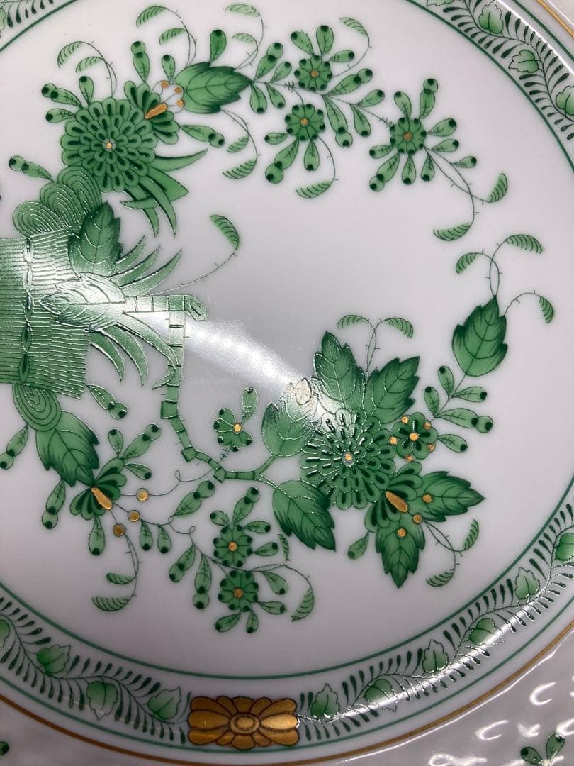 ヘレンド　インドの華　グリーン　プレート　19cm2枚