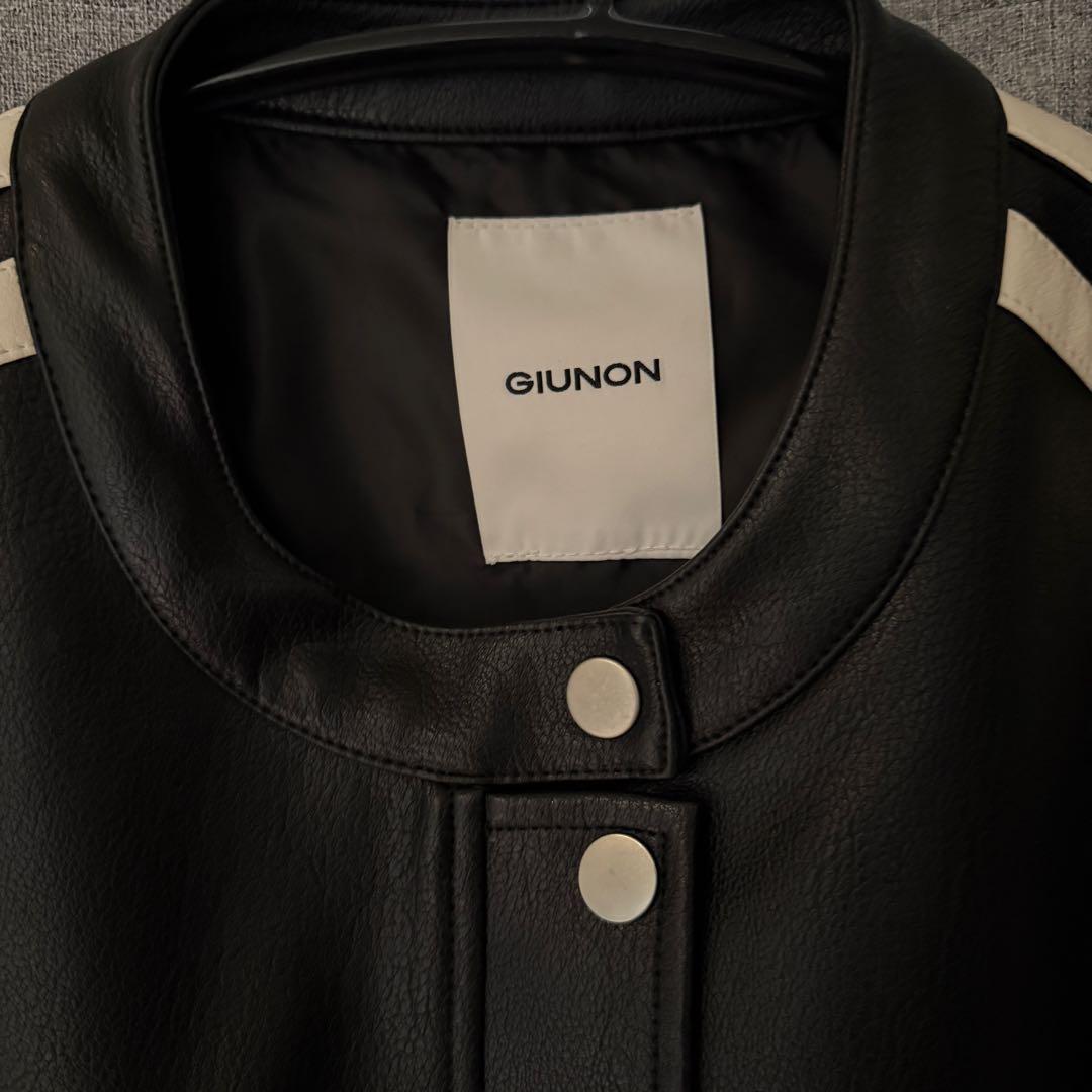 【美品】GIUNON ダブルラインレザージャケット