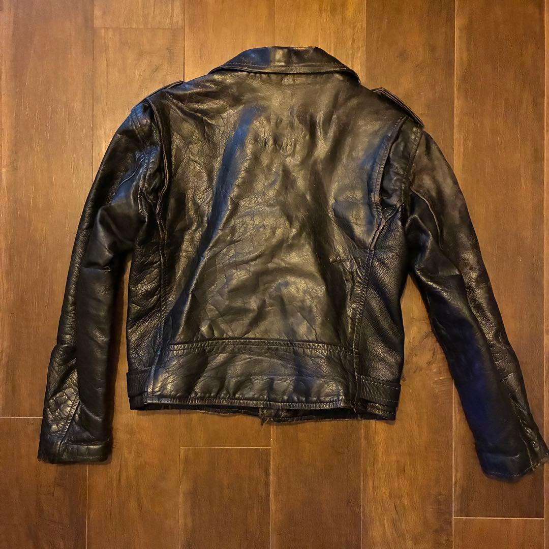 80s vintage A.M.I LONDON ダブルライダースジャケット