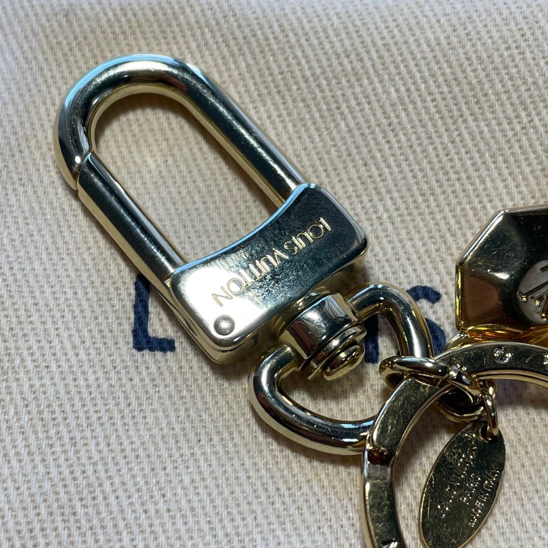 LOUIS VUITTON キーホルダー ポルトクレ　LV ファセット　ゴールド