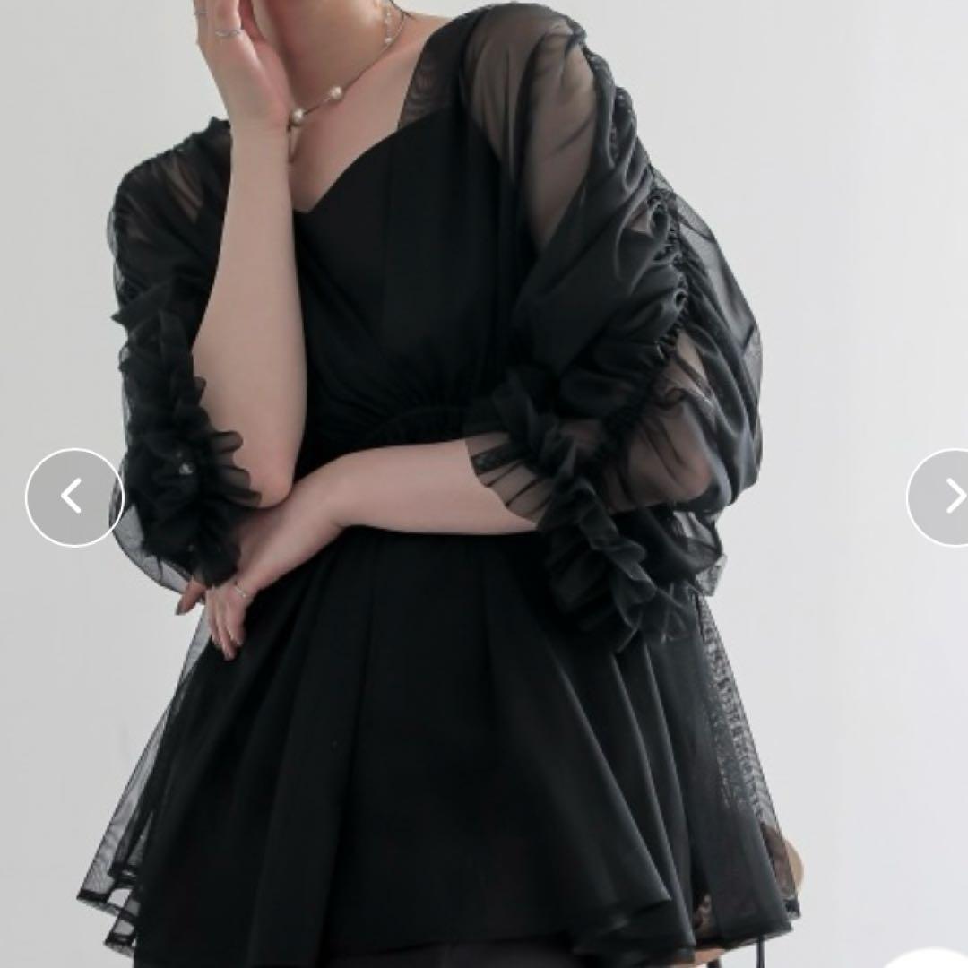 美品　Callarus デザインチュールトップス＋ロングワンピースドレス LL