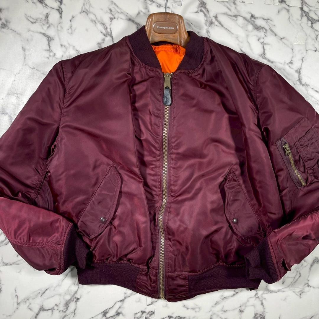 ✨88~92年製✨ (L) ALPHA MA-1 USA 80s ワインレッド