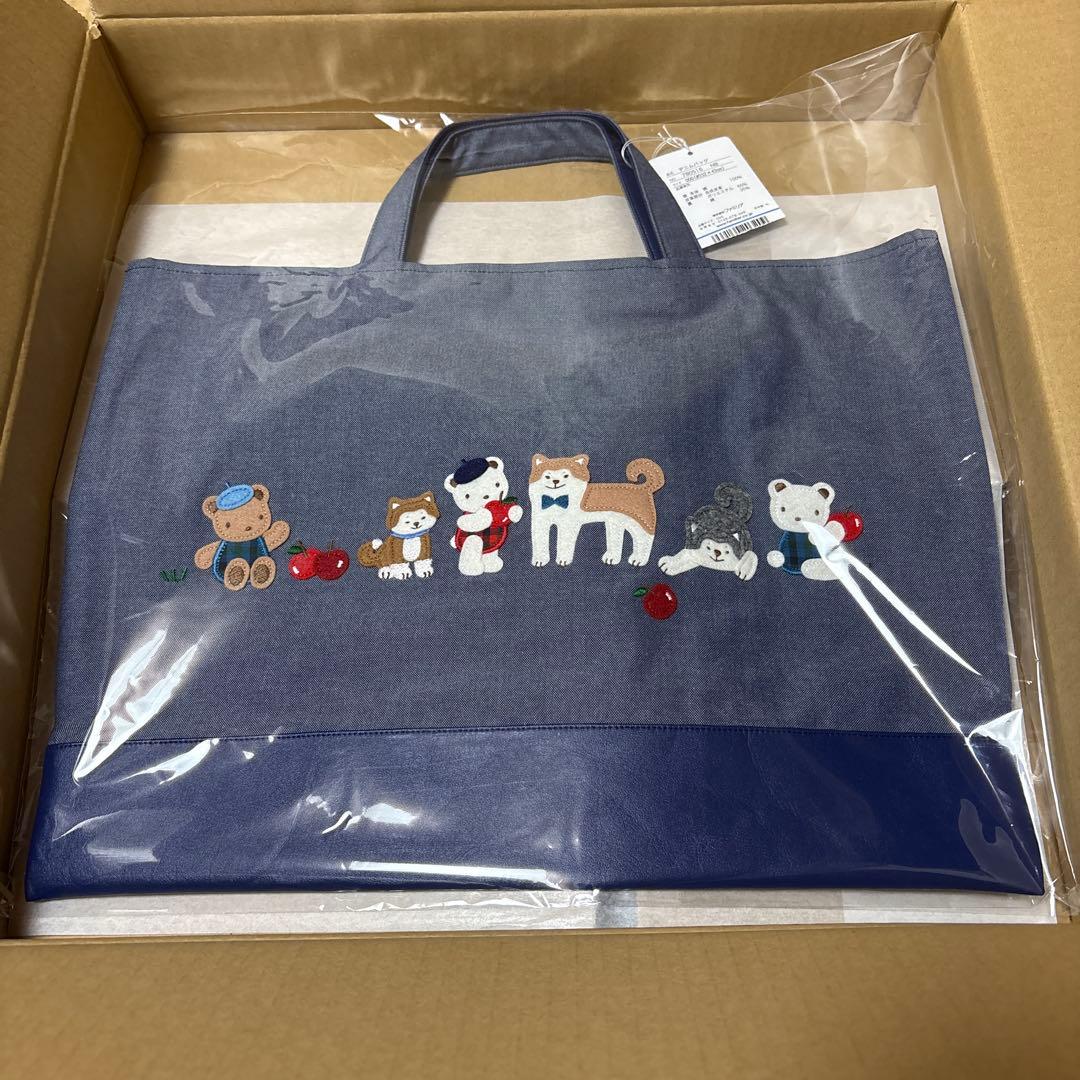 ファミリア　ふるさと納税　デニムバッグ　秋田犬