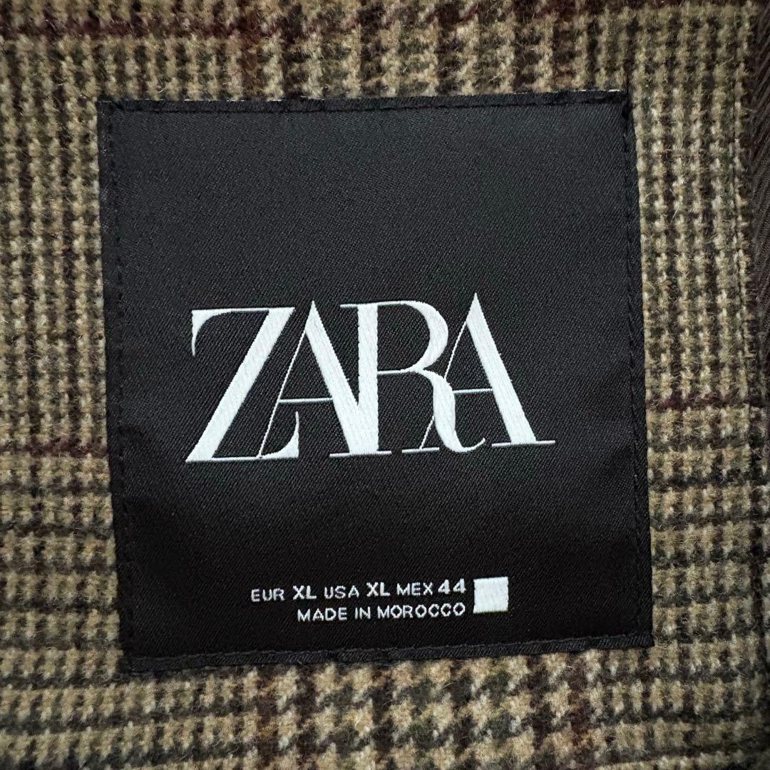 ★希少 XLサイズ★ ZARA チェスターコート ツイード グレンチェック
