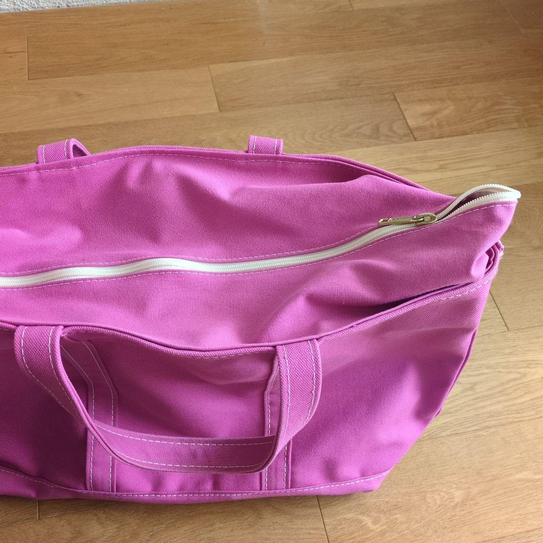 【美品】L.L.Bean トートバッグ ピンク　ラージ　ファスナー