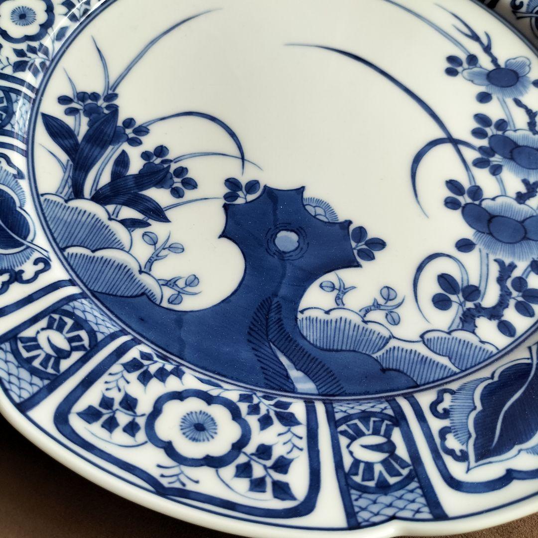 【肥前有田皿山】芙蓉手 波形皿 直径 27cm ヴィンテージ