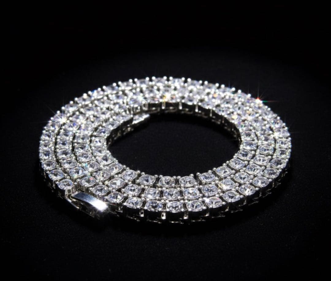 限定価格中‼️モアサナイト3.5mm テニスネックレス　GRA証明書付き 55cm