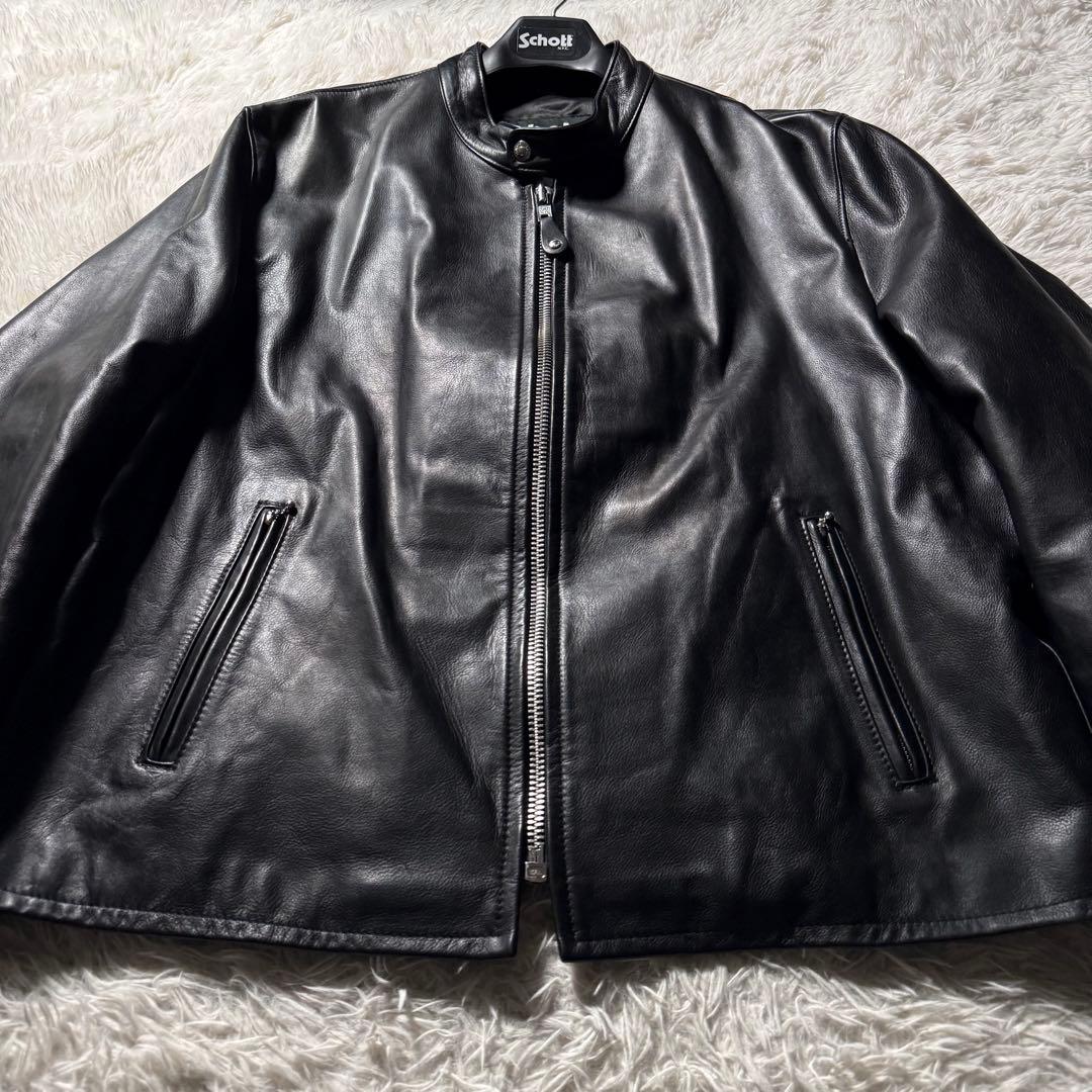 H*O様 極美品/3XL✨schott ライダースジャケット　554　羊革　黒