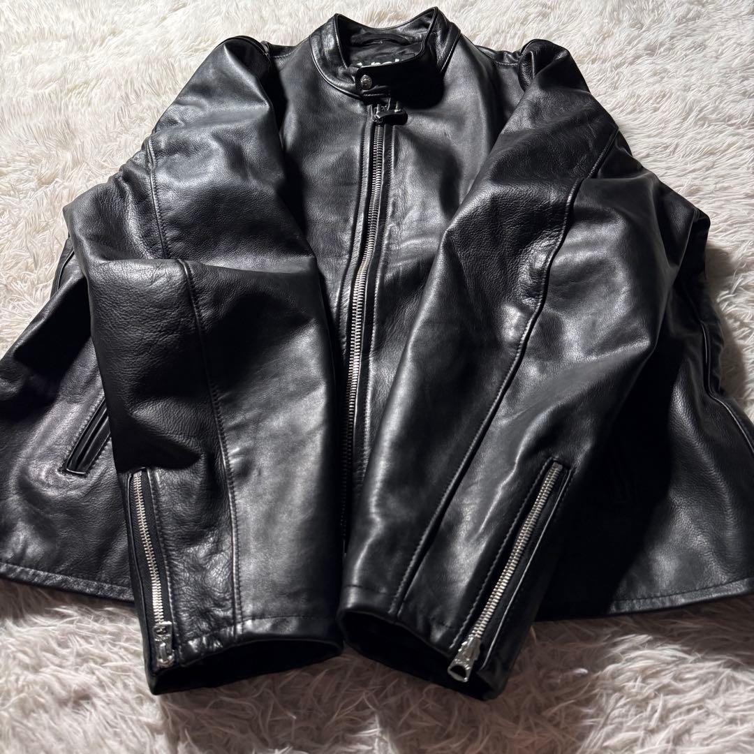 H*O様 極美品/3XL✨schott ライダースジャケット　554　羊革　黒