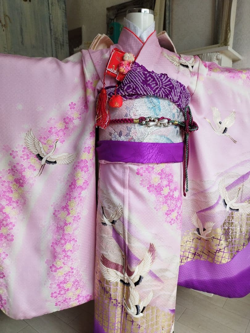 最終お値下げ☆薄い紫ピンクの着物単品